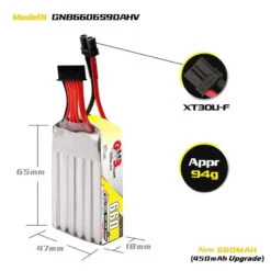 GNB 660mAh 22.8V 6S 90C HV Lipo Battery - XT30