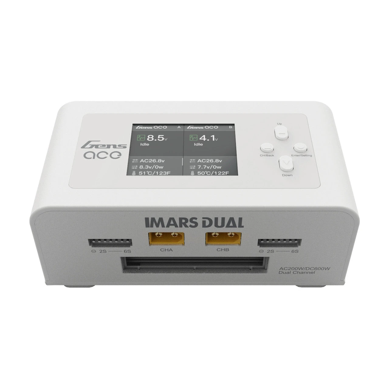 GensAce Imars Dual Channel AC200W/DC300Wx2 Balance Charger White 1 GensAce Imars Dual Channel AC200W/DC300Wx2 Balance Charger White