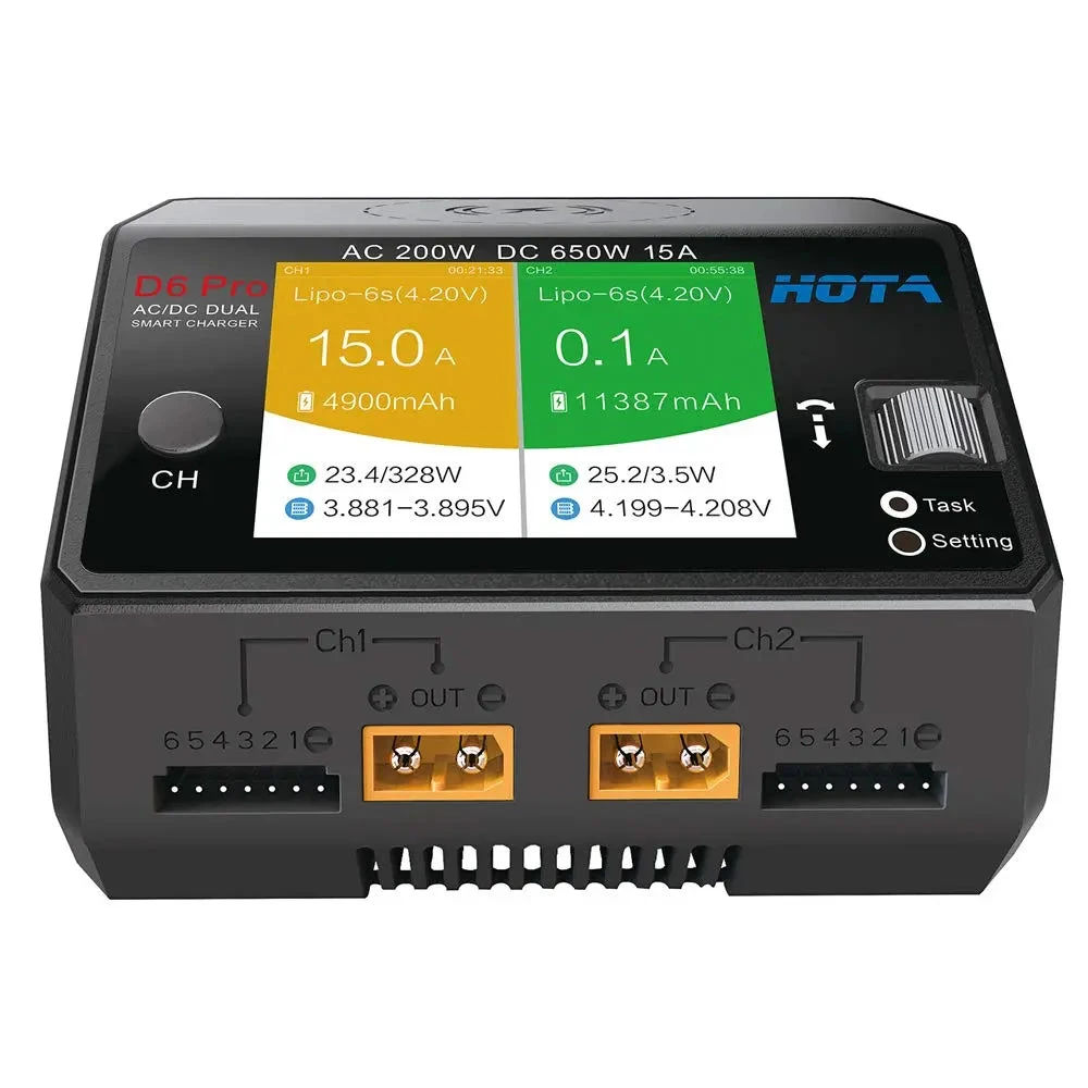 HOTA D6 Pro Dual Channel 650W 15A AC/DC Battery Charger W/ Wireless Cellphone Charging 1 HOTA D6 Pro Dual Channel 650W 15A AC/DC Battery Charger W/ Wireless Cellphone Charging