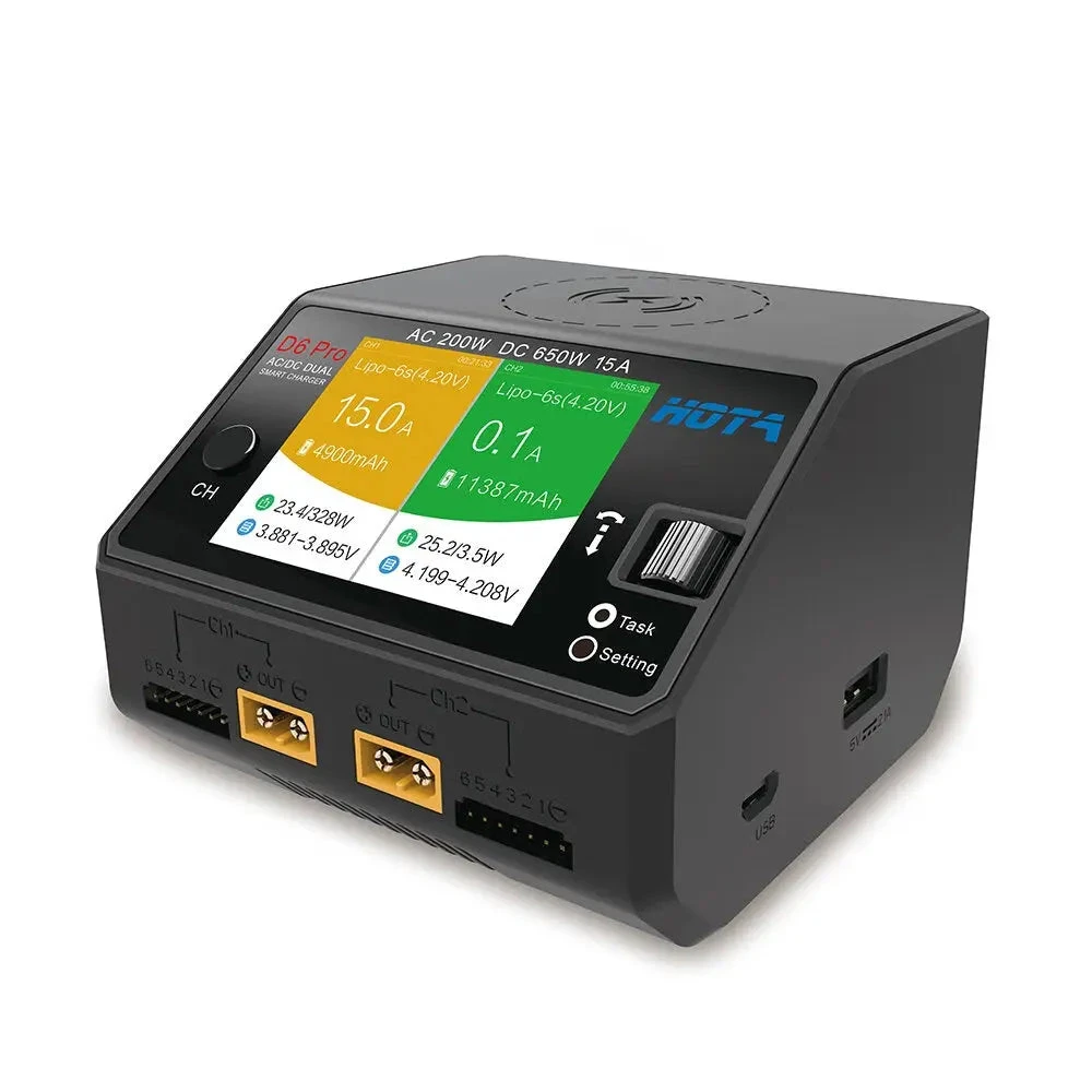 HOTA D6 Pro Dual Channel 650W 15A AC/DC Battery Charger W/ Wireless Cellphone Charging 2 HOTA D6 Pro Dual Channel 650W 15A AC/DC Battery Charger W/ Wireless Cellphone Charging - Image 2
