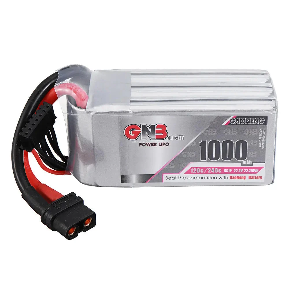 GNB 1000mAh 22.2v 6S 120C - XT60 Lipo Battery With Plastic Plate 2 GNB 1000mAh 22.2v 6S 120C - XT60 Lipo Battery With Plastic Plate - Image 2