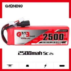 GNB LiPo Battery 2S 2500MAH 7.4V 5C 10C For FrSky X9D Plus 2019 New Edition XT60 XH2.54 Connector -Drone Discount Store GNB25002S5A