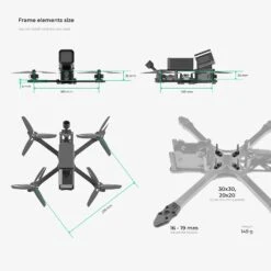 GRL FPV Pro 2 Freestyle Frame 5" 18 GRL FPV Pro 2 Freestyle Frame 5" -Drone Discount Store GRL FPV Pro 2 Freestyle Frame 5 inch overall dimensions