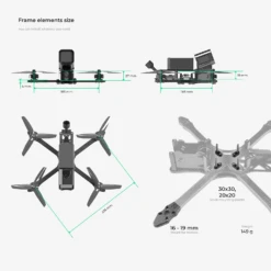 GRL FPV Pro 2 Lowrider Freestyle Frame 5" 13 GRL FPV Pro 2 Lowrider Freestyle Frame 5" -Drone Discount Store GRL FPV Pro 2 Lowrider Freestyle Frame 5 inch dimensions