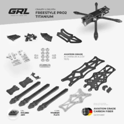 GRL FPV Pro 2 Titanium Lowrider Freestyle Frame 5" 17 GRL FPV Pro 2 Titanium Lowrider Freestyle Frame 5" -Drone Discount Store GRL FPV Pro 2 Titanium Lowrider Freestyle Frame 5 inch frame components