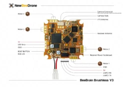 NewBeeDrone AcroBee65 BLV3 BNF -Drone Discount Store NewBeeDrone BeeBrain BLV3 Flight Controller top wiring diagram 1ef79249 7db3 4df5 9c56 47b4a7fe6353 scaled