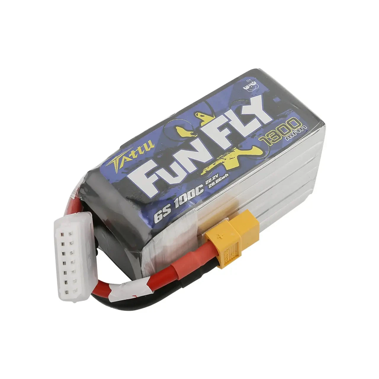 Tattu FunFly 1300mAh 100C 22.2V 6S1P Lipo Battery Pack With XT60 Plug 1 Tattu FunFly 1300mAh 100C 22.2V 6S1P Lipo Battery Pack With XT60 Plug