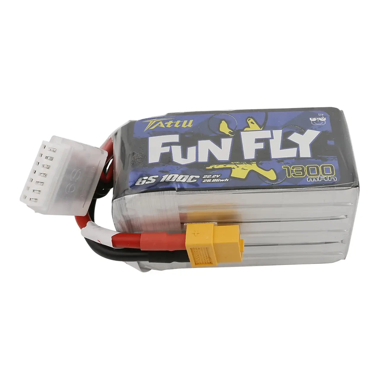 Tattu FunFly 1300mAh 100C 22.2V 6S1P Lipo Battery Pack With XT60 Plug 3 Tattu FunFly 1300mAh 100C 22.2V 6S1P Lipo Battery Pack With XT60 Plug - Image 3